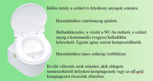 A szepírációs toalett jellemzői
